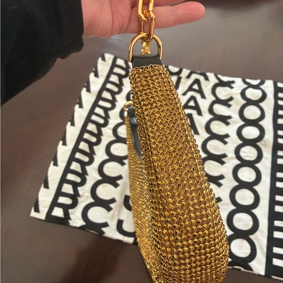 Marc Jacobs Gold Glitter Shoulder Bag with Chain - Picture 4 of 8